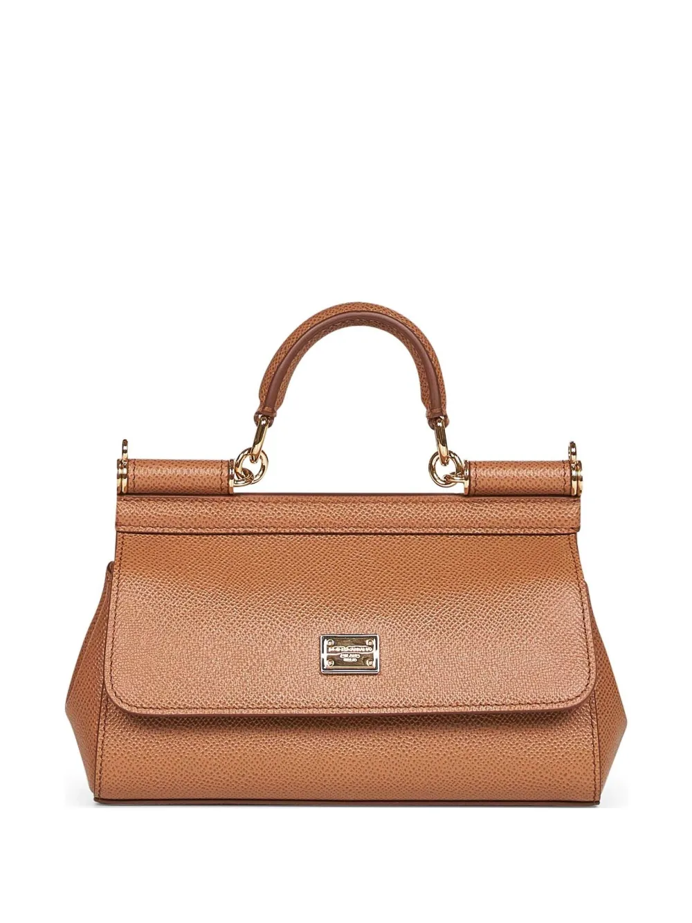 Dolce & Gabbana dauphine calf leather top handle bag Bruin