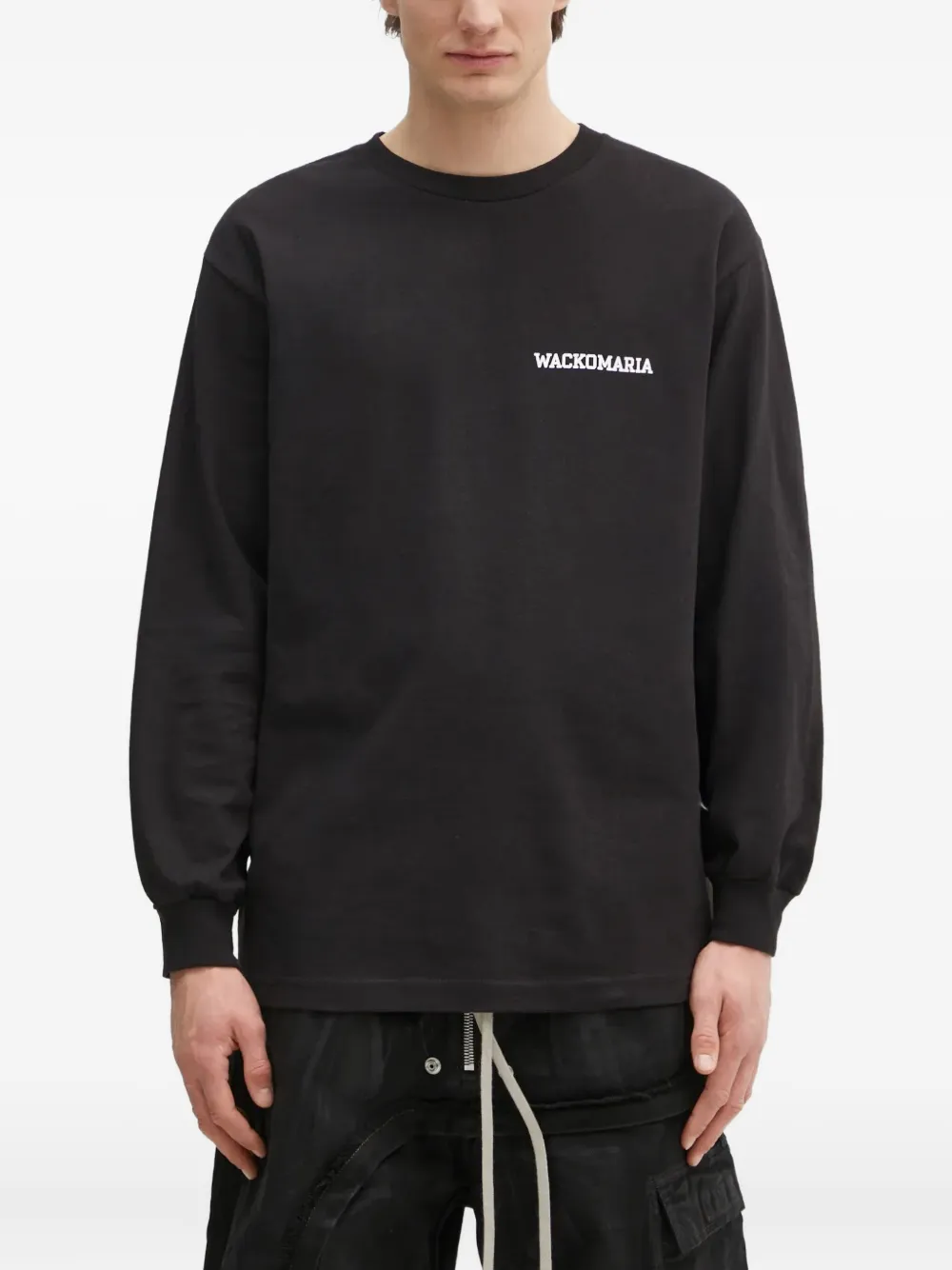 WACKO MARIA heart-print long-sleeve T-shirt | Black | Image 1