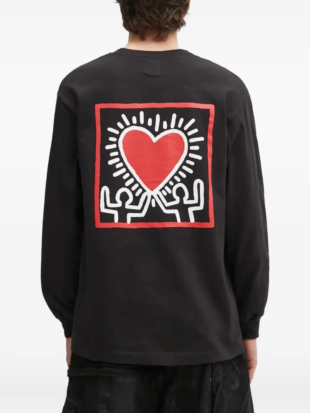Wacko Maria Heart-print Long-sleeve T-shirt In Black