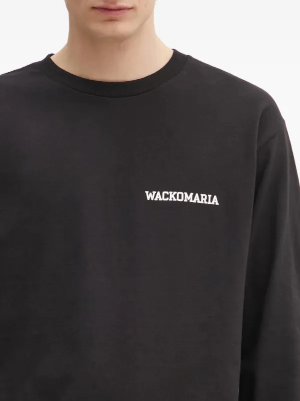 WACKO MARIA heart-print long-sleeve T-shirt | Black | FARFETCH ID