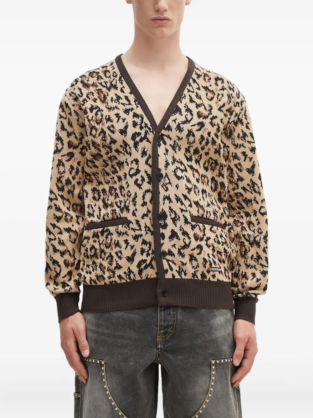 WACKO MARIA leopard-print buttoned cardigan | Neutrals | Image 1