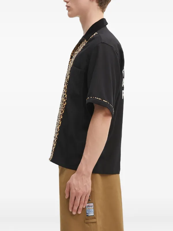 WACKO MARIA leopard-print Panel Shirt | Black | FARFETCH