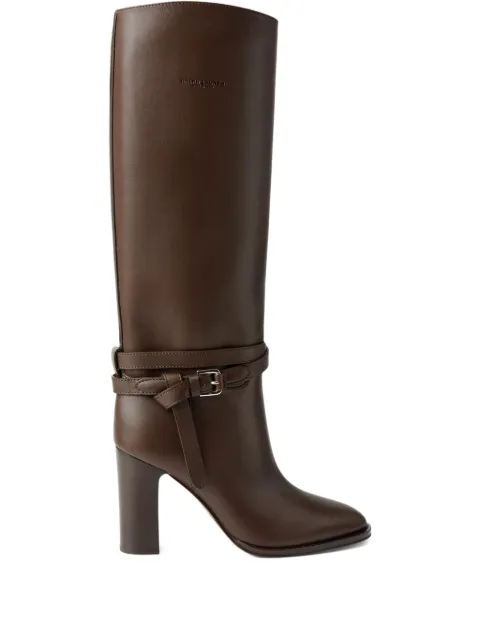 Ralph Lauren Collection leather buckle-strap knee-high boots