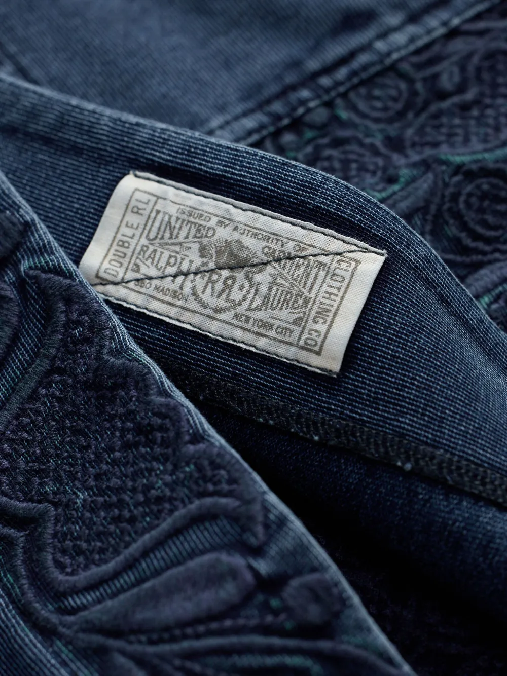 Ralph Lauren RRL Katoenen jas met borduurwerk Blauw