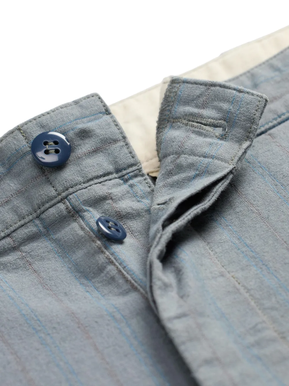 Ralph Lauren RRL Chino met krijtstreep en platte voorkant Blauw