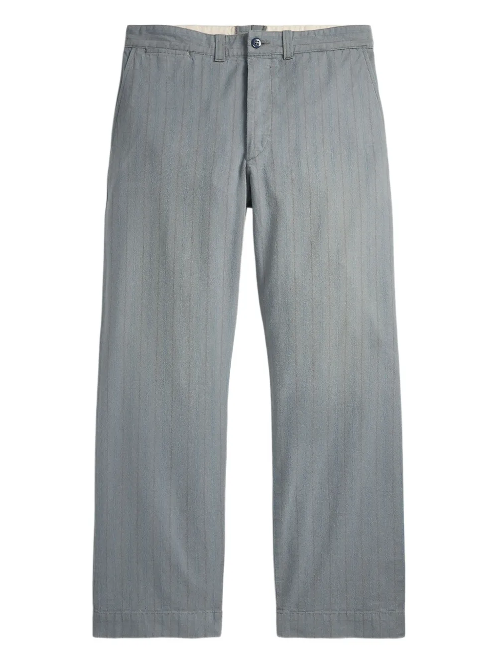 Ralph Lauren RRL Chino met krijtstreep en platte voorkant Blauw