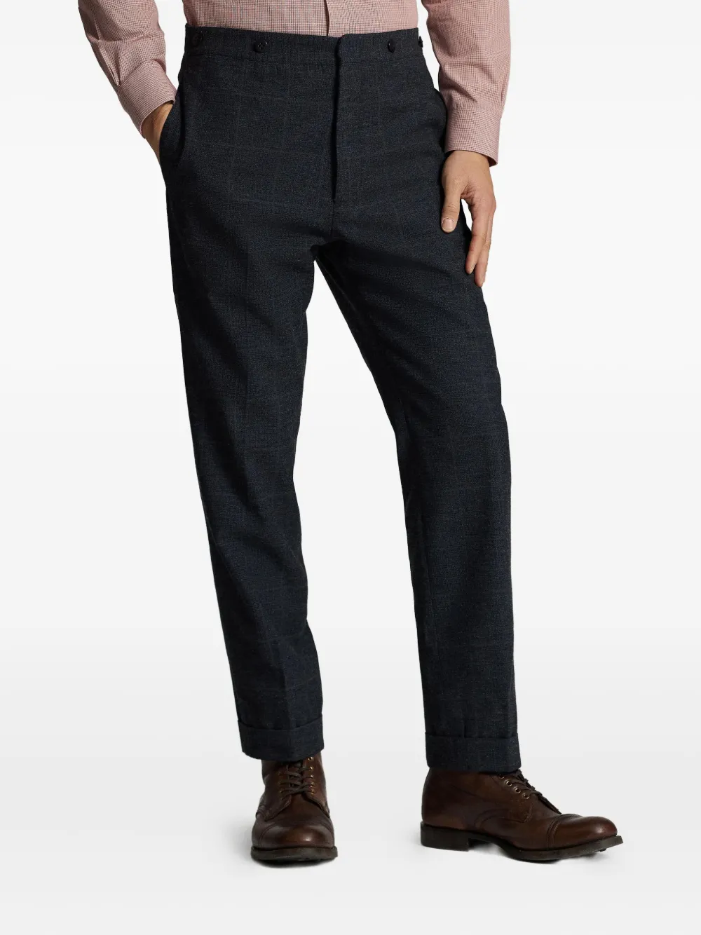 Ralph Lauren RRL Geruite broek met knoopsluiting - Grijs