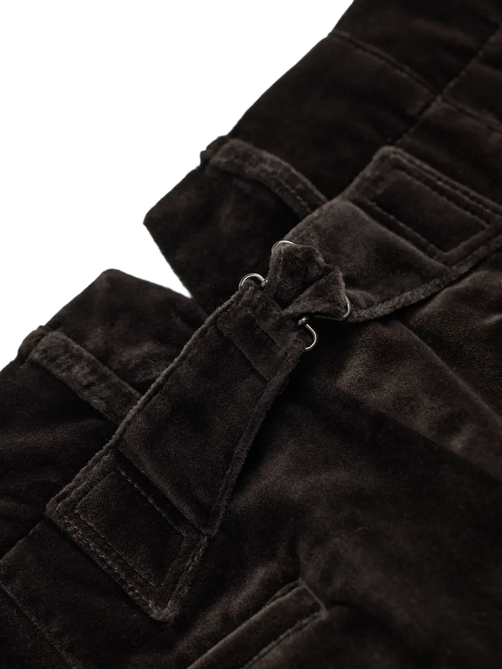Rrl Velvet Cuffed-hem Trousers In Black