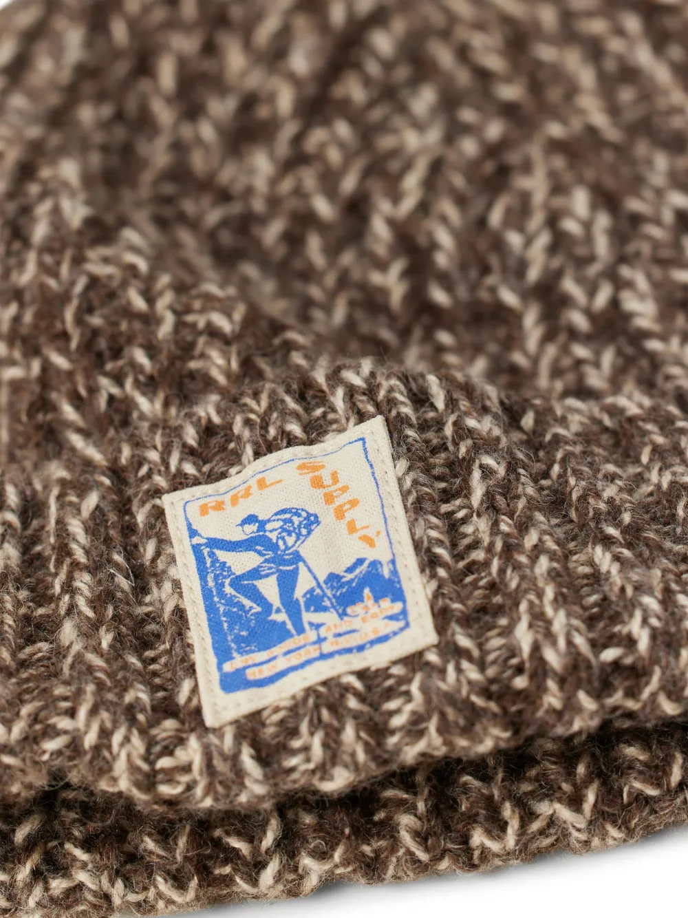 Rrl Ribbed Beanie In Brown