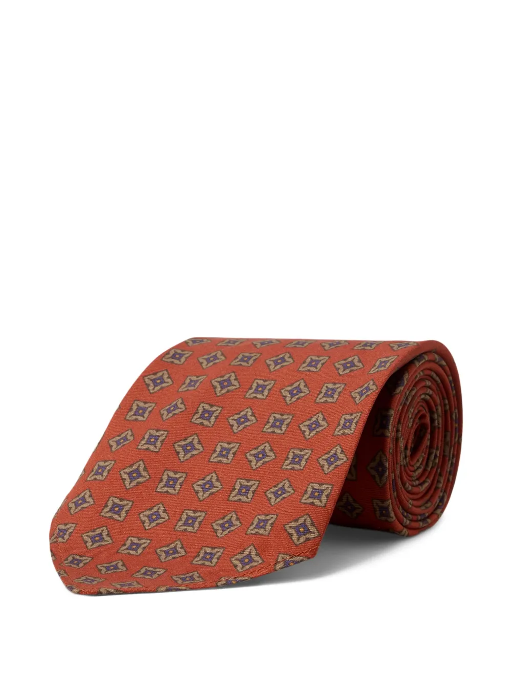 Ralph Lauren RRL Zijden stropdas met geometrisch patroon - Oranje