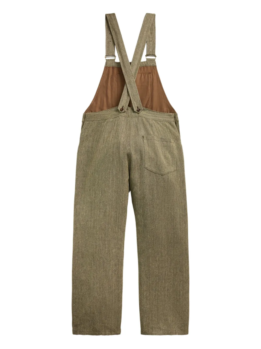 Rrl Herringbone Buttoned Dungarees In Green