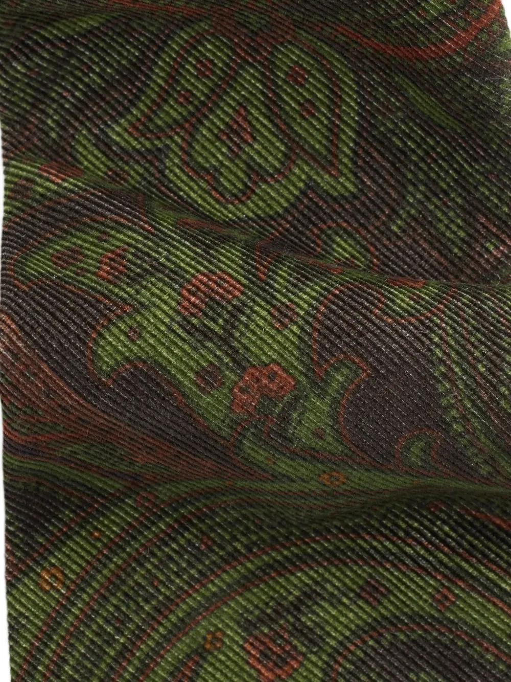 Ralph Lauren RRL Stropdas met paisley-patroon en ribfluwelen textuur Bruin