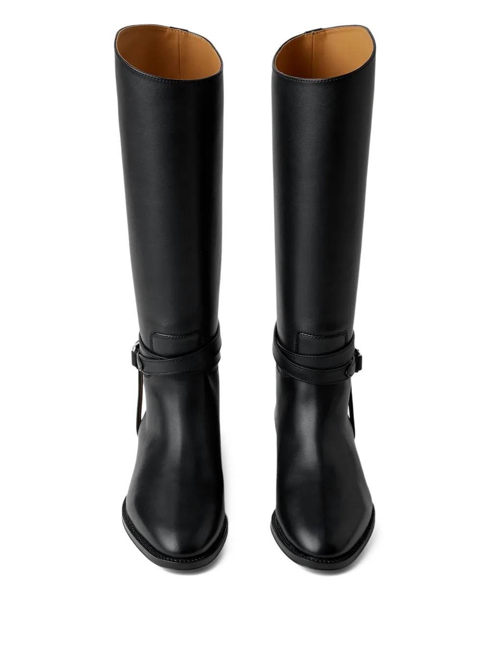 Ralph Lauren Collection 25mm Donnely buckle-strap calfskin boots Black