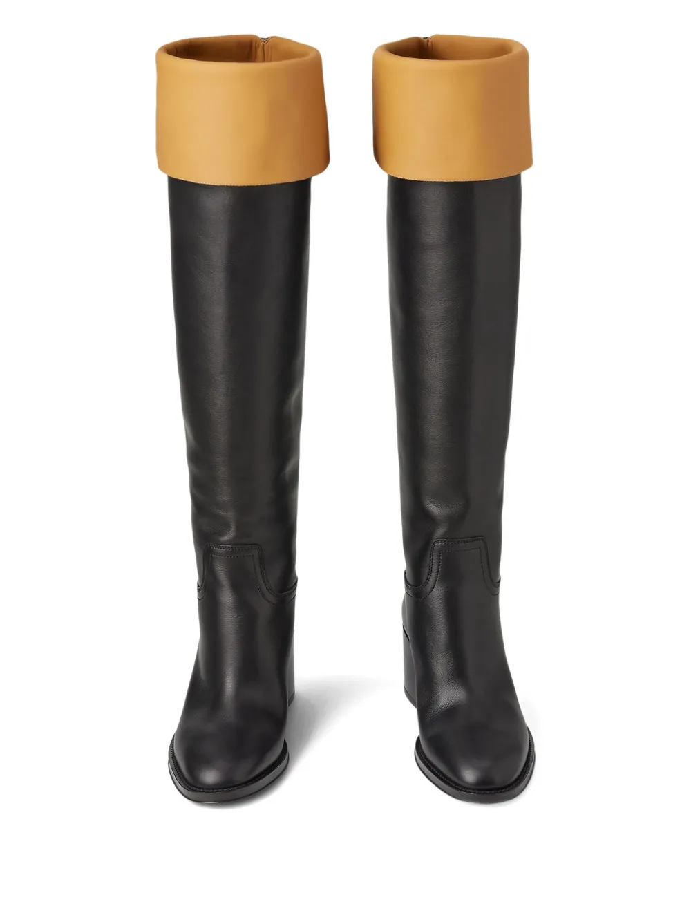 Ralph Lauren Collection 55 mm Barnet leren overknee laarzen Zwart