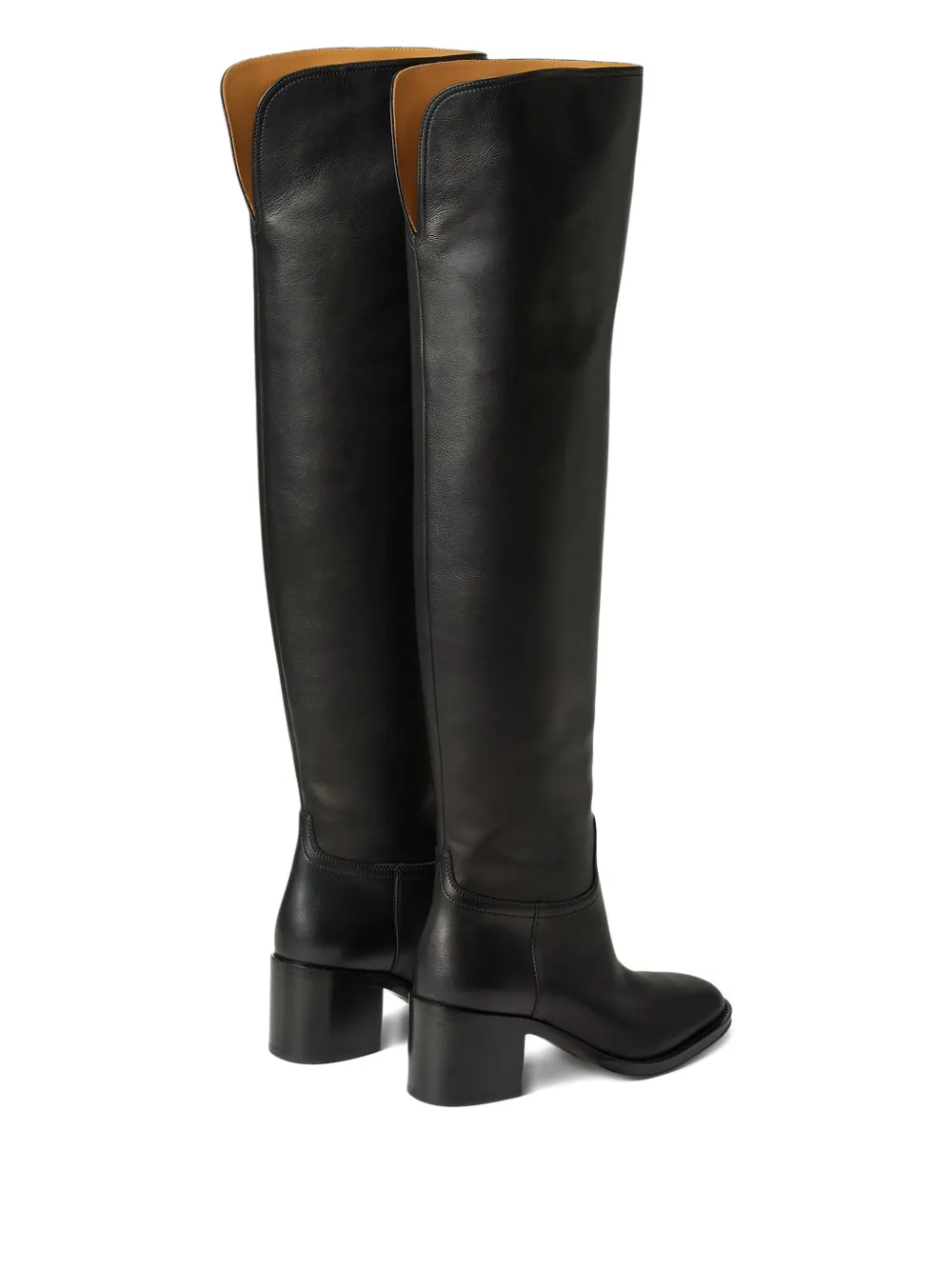 Ralph Lauren Collection 55 mm Barnet leren overknee laarzen Zwart
