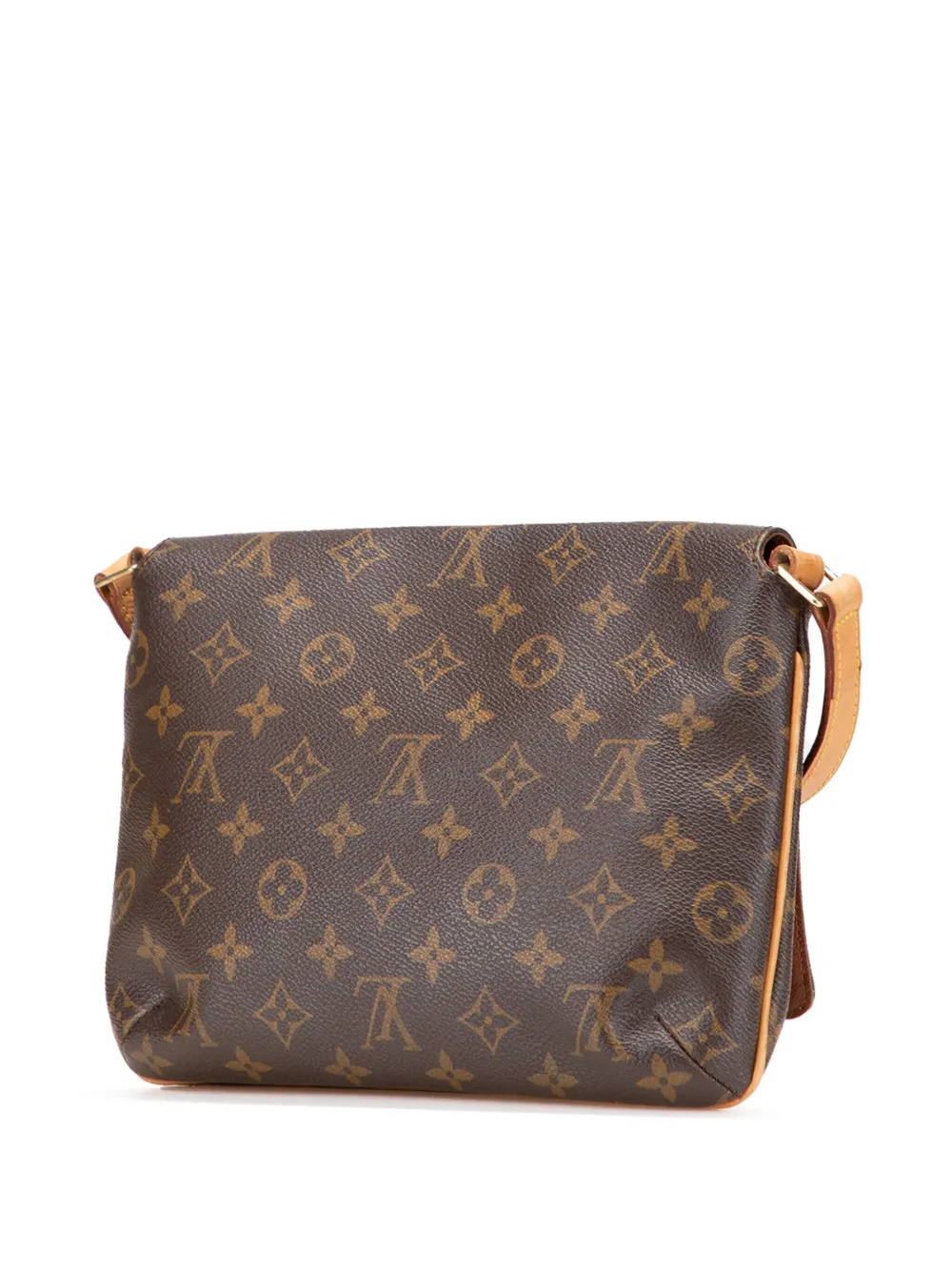 Pre-owned Louis Vuitton 2002 Monogram Musette Tango Long Strap Crossbody Bag In Brown