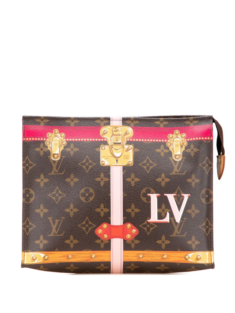 Louis Vuitton Pre-Owned 2018 モノグラム サマートランクス トイレタリーポーチ 26 クラッチバッグ - Louis Vuitton Pre-Owned 2018 モノグラム サマートランクス トイレタリーポーチ 26 クラッチバッグ -