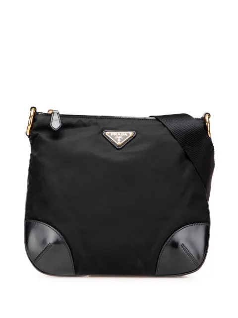 Prada Pre-Owned 2013-2025 Vitello Trimmed Tessuto Zip Top crossbody bag