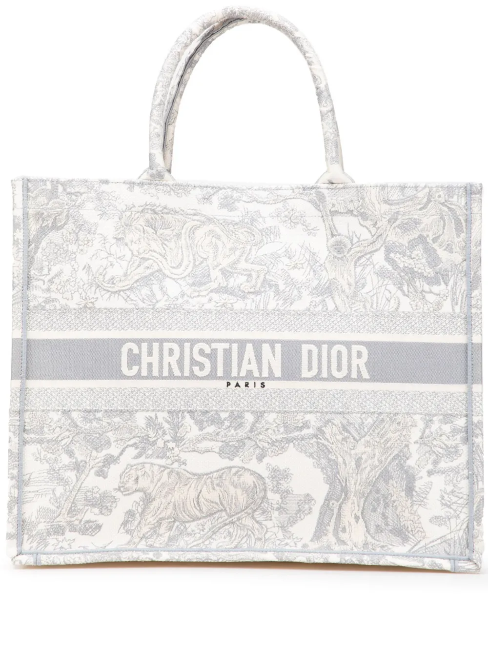 Christian Dior Pre-Owned 2021 ラージ キャンバス エンブロイダリー ディオーリヴィエラ トワルドジュイ ブック Christian Dior Pre-Owned 2021 ラージ キャンバス エンブロイダリー ディオーリヴィエラ トワルドジュイ ブック