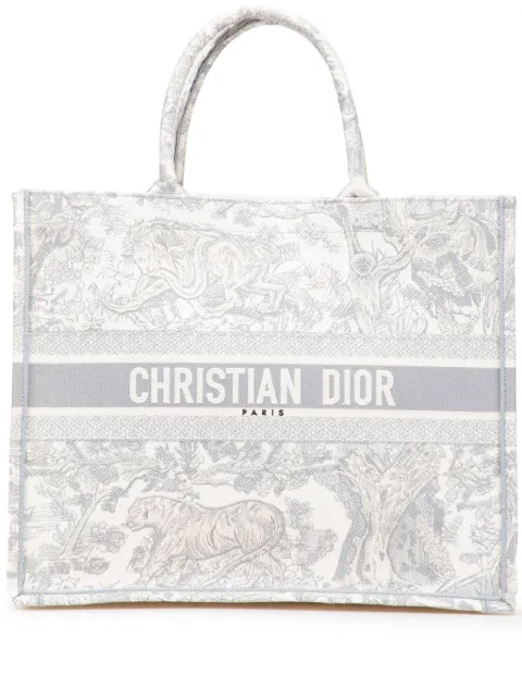 Christian Dior Pre-Owned 2021 Large Canvas Embroidered Dioriviera Toile De Jouy Book tote bag