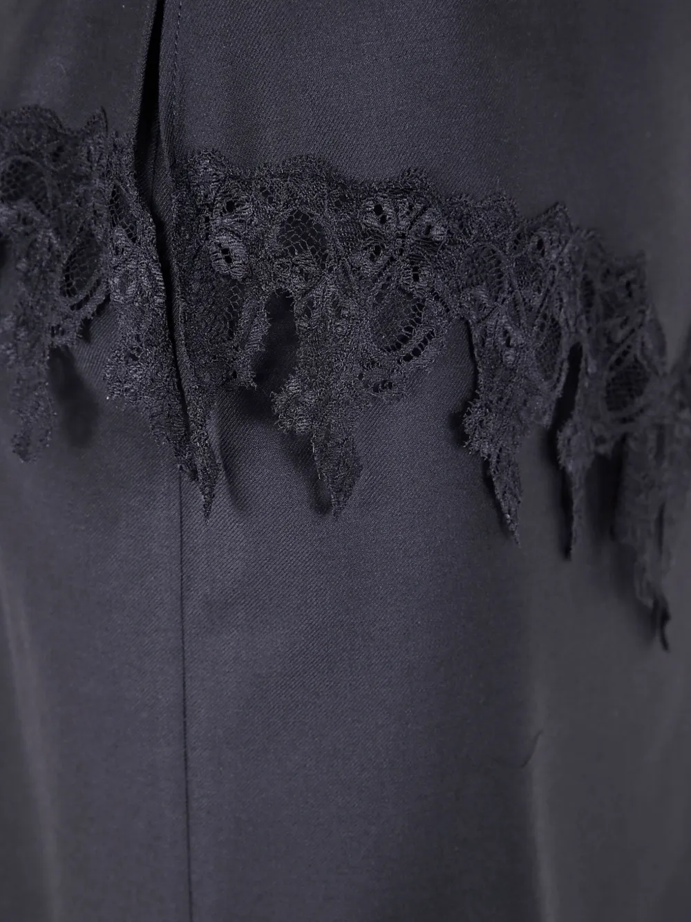 Blumarine lace-trimmed pencil midi skirt Zwart