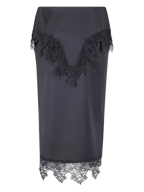 Blumarine lace-trimmed pencil midi skirt