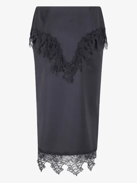 Blumarine falda lápiz con ribete de encaje
