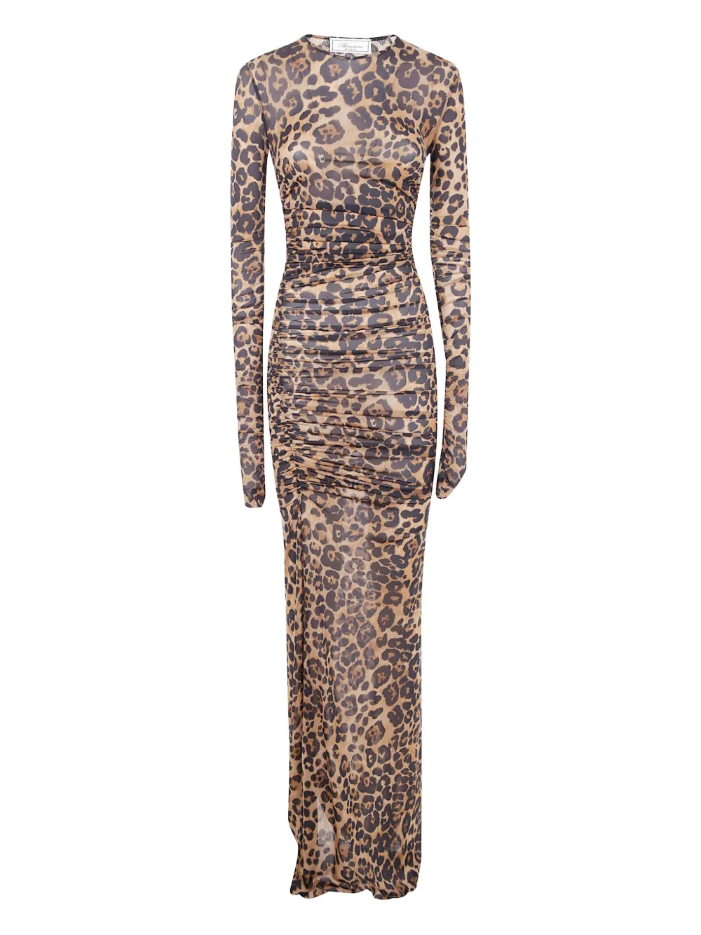 Blumarine leopard-print ruched maxi dress - ブラウン Blumarine leopard-print ruched maxi dress - ブラウン