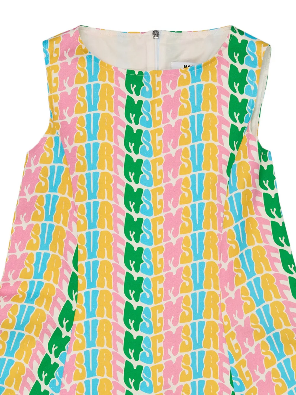 MSGM Kids Jurk met logoprint Groen