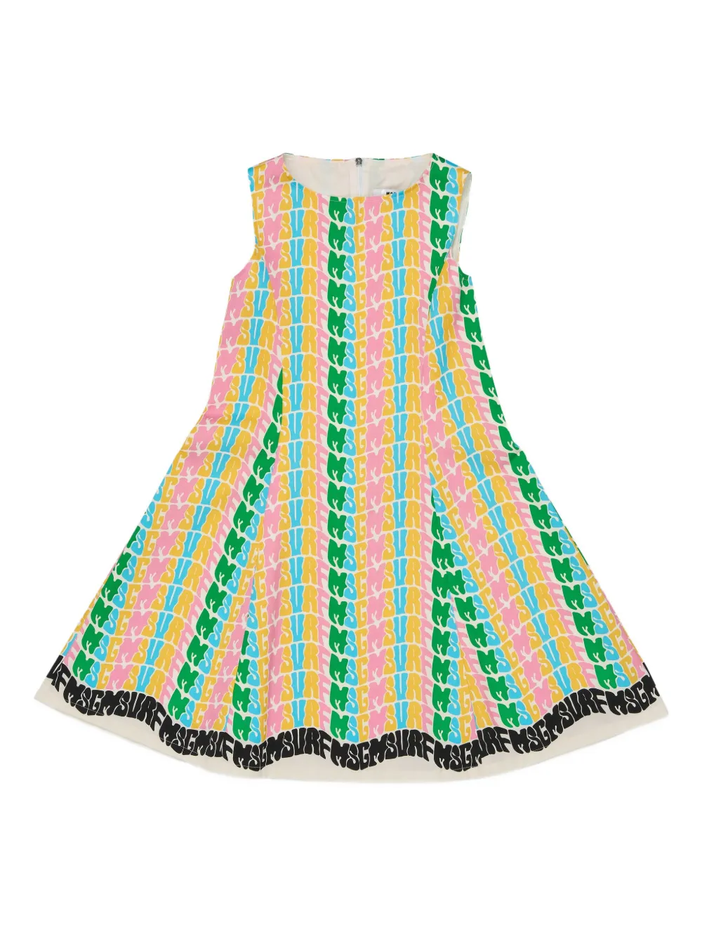 MSGM Kids Jurk met logoprint Groen