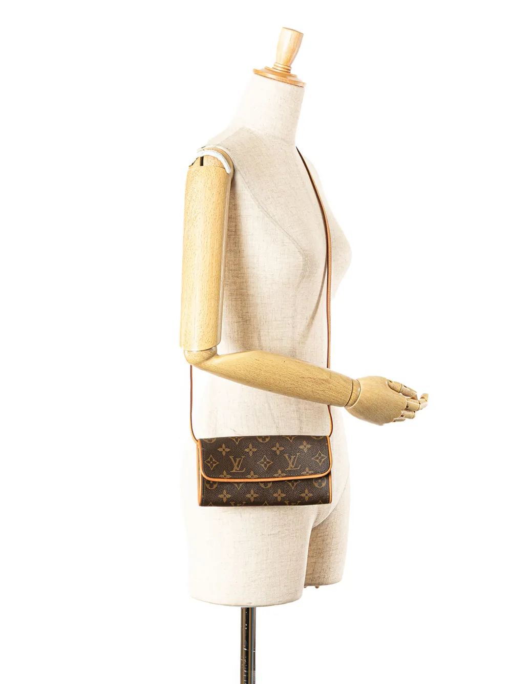 Pre-owned Louis Vuitton 2000 Monogram Pochette Twin Pm Crossbody Bag