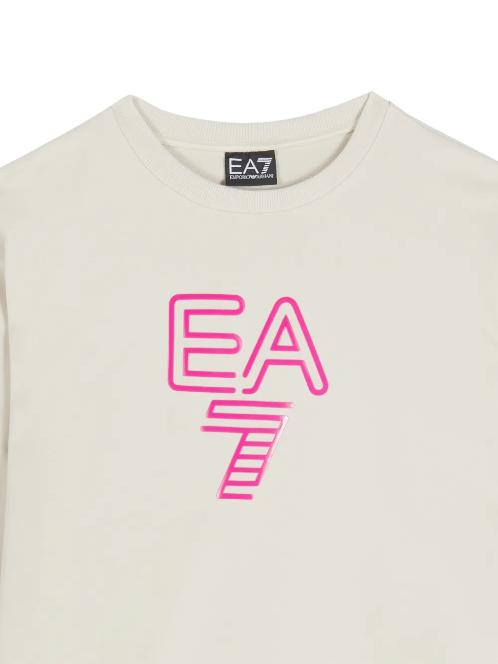 Emporio Armani Kids EA7 logo sweatshirt Beige