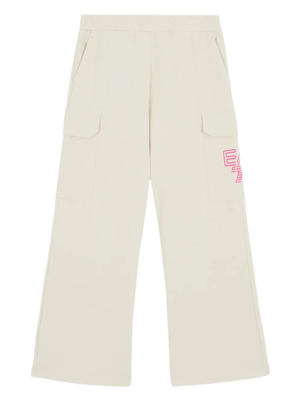 Emporio Ar i Kids logo-patch cargo trousers Beige