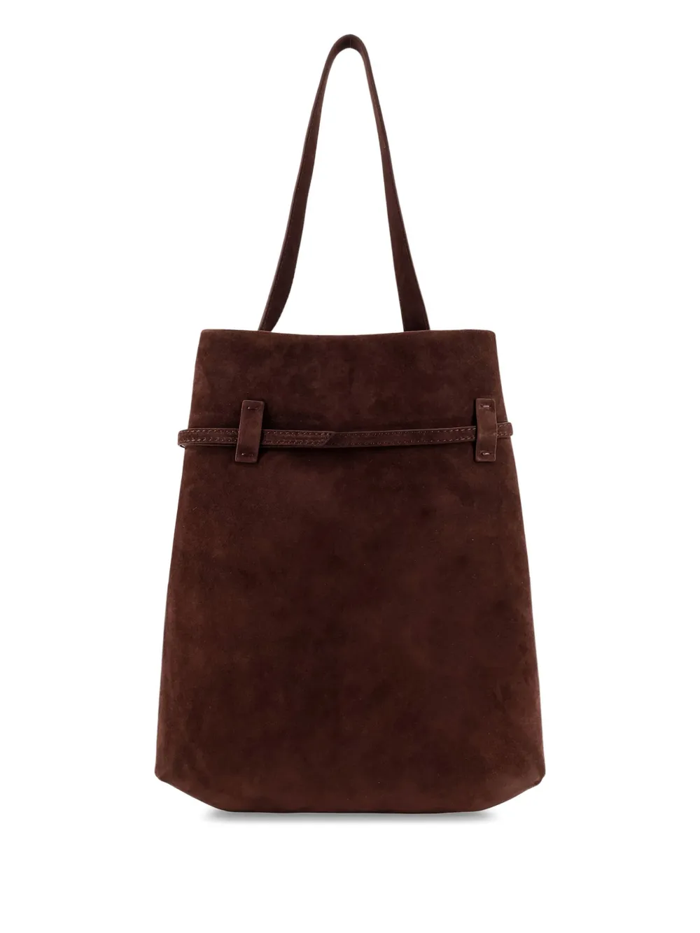 Manu Atelier Tote du Jour suède shopper met gesp Bruin
