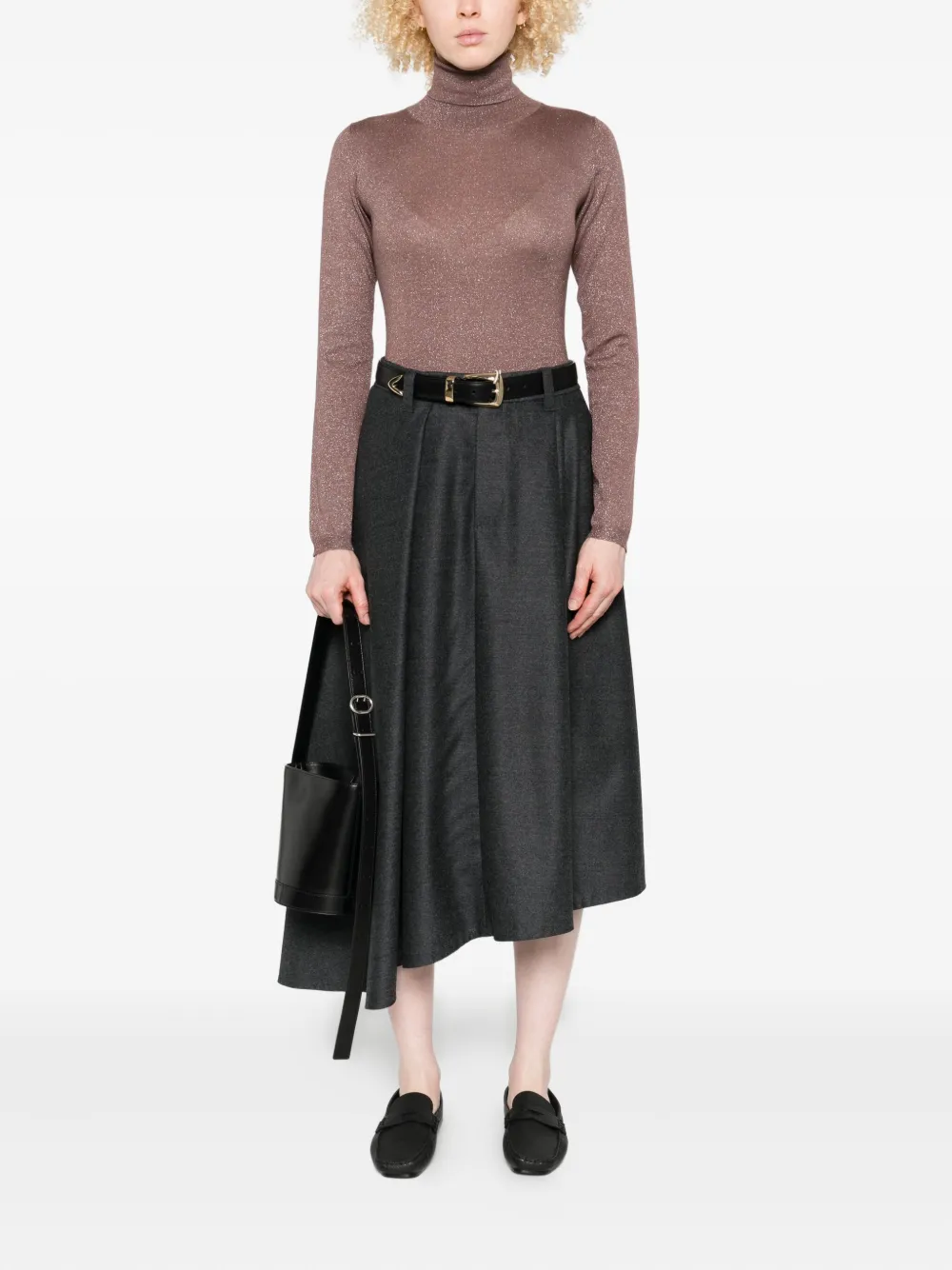 Brunello Cucinelli Top met col Bruin