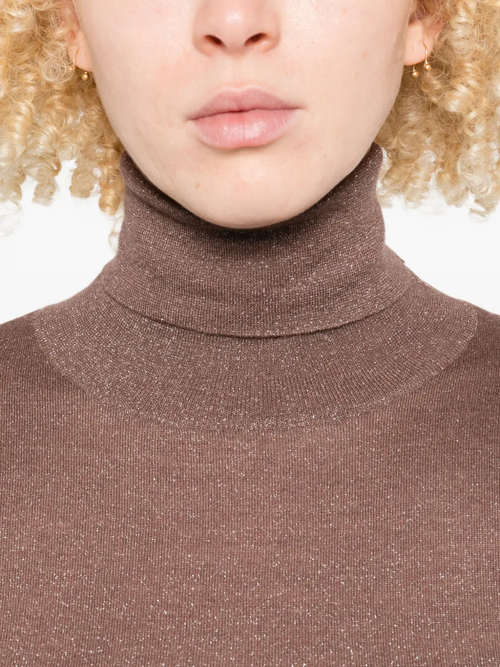 Brunello Cucinelli Top met col Bruin