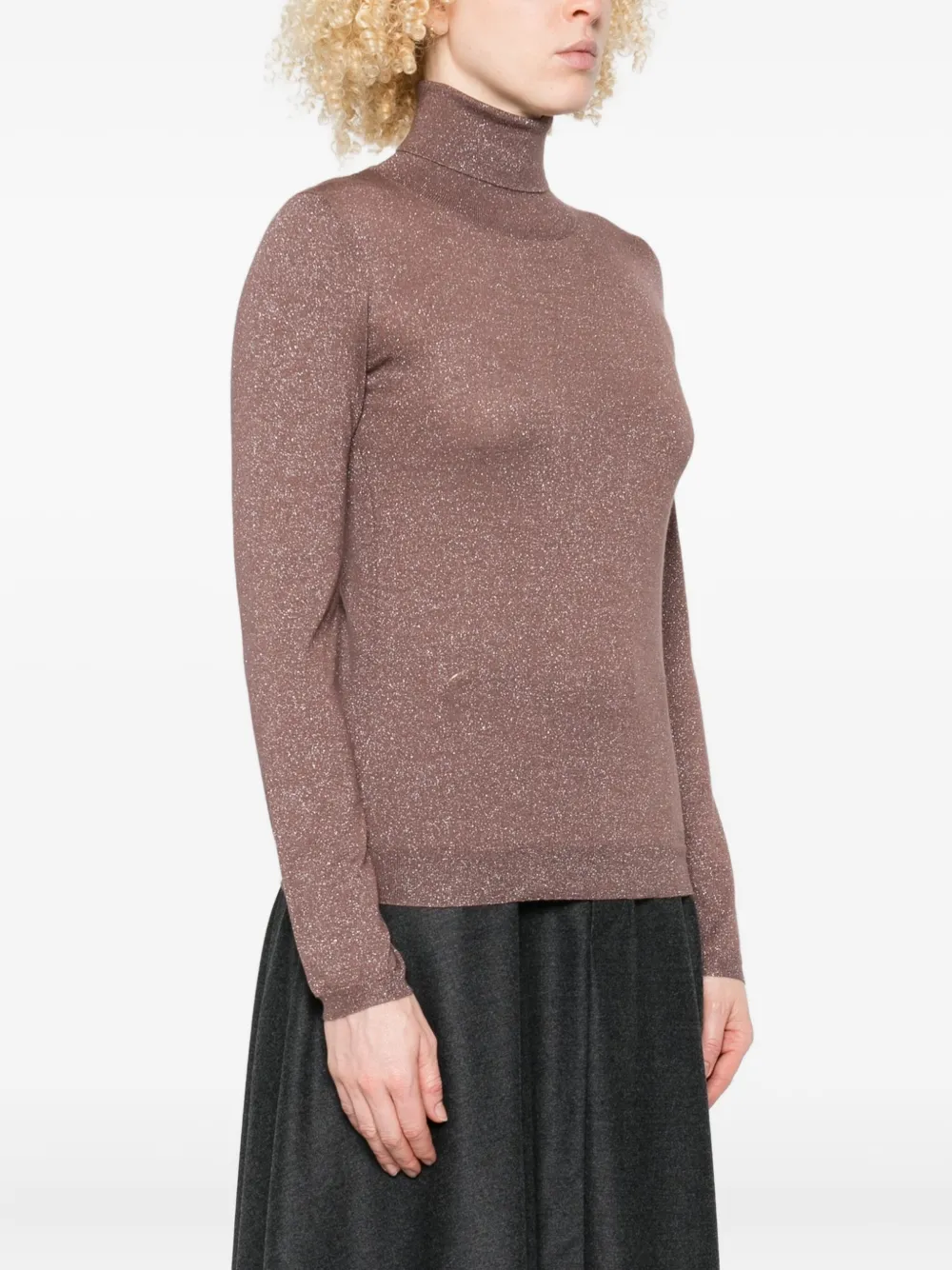 Brunello Cucinelli Top met col Bruin