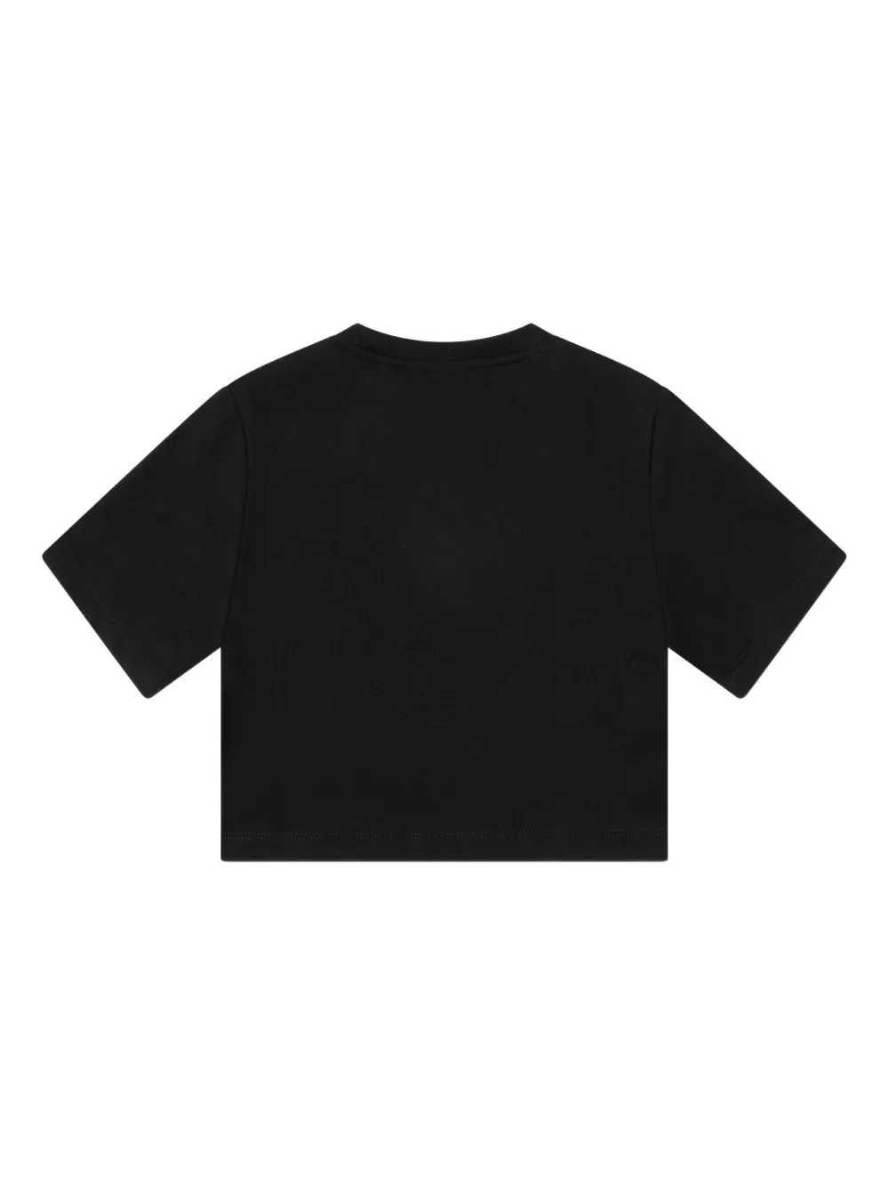 Emporio Armani Kids EA7 logo-embroidered cropped top Zwart