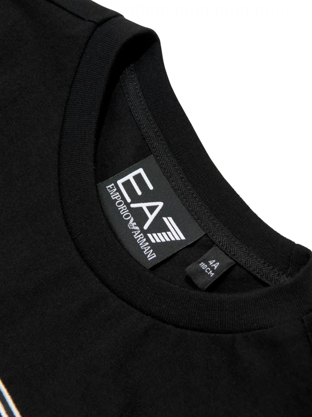 Emporio Armani Kids EA7 logo-embroidered cropped top Zwart