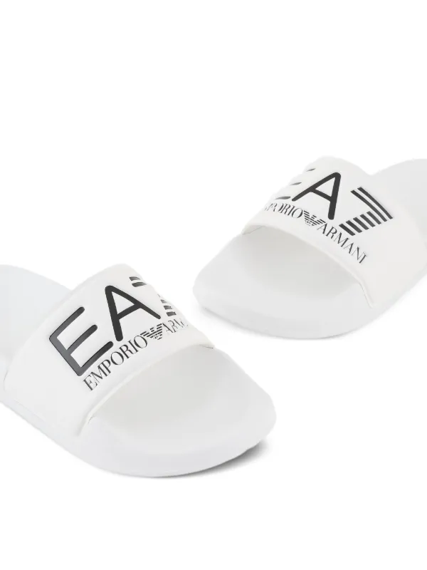 Emporio Armani Kids Logo Slippers | White | FARFETCH display picture 2