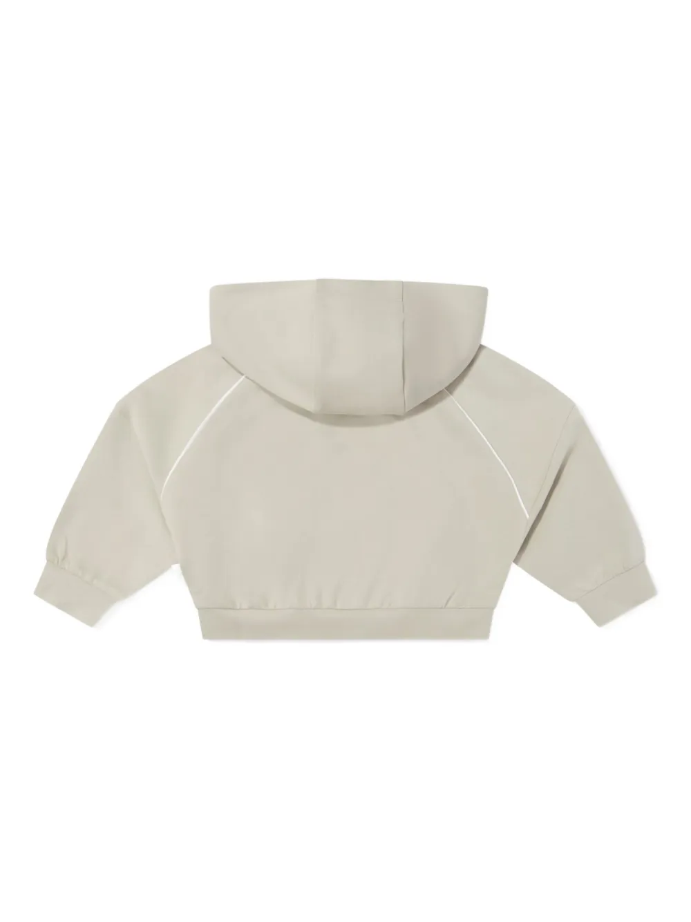 Emporio Armani Kids hooded panelled cropped top Beige