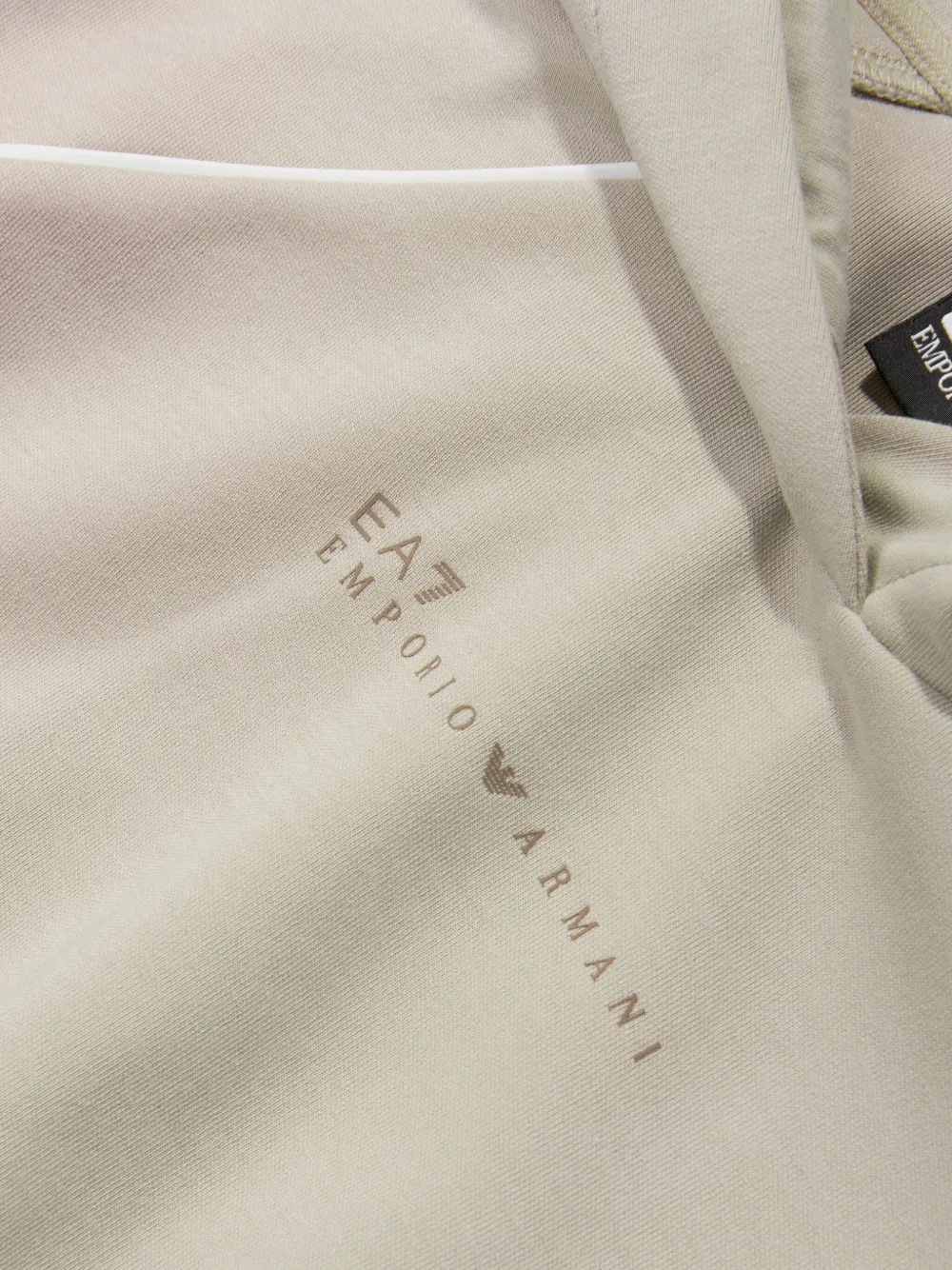 Emporio Armani Kids hooded panelled cropped top Beige