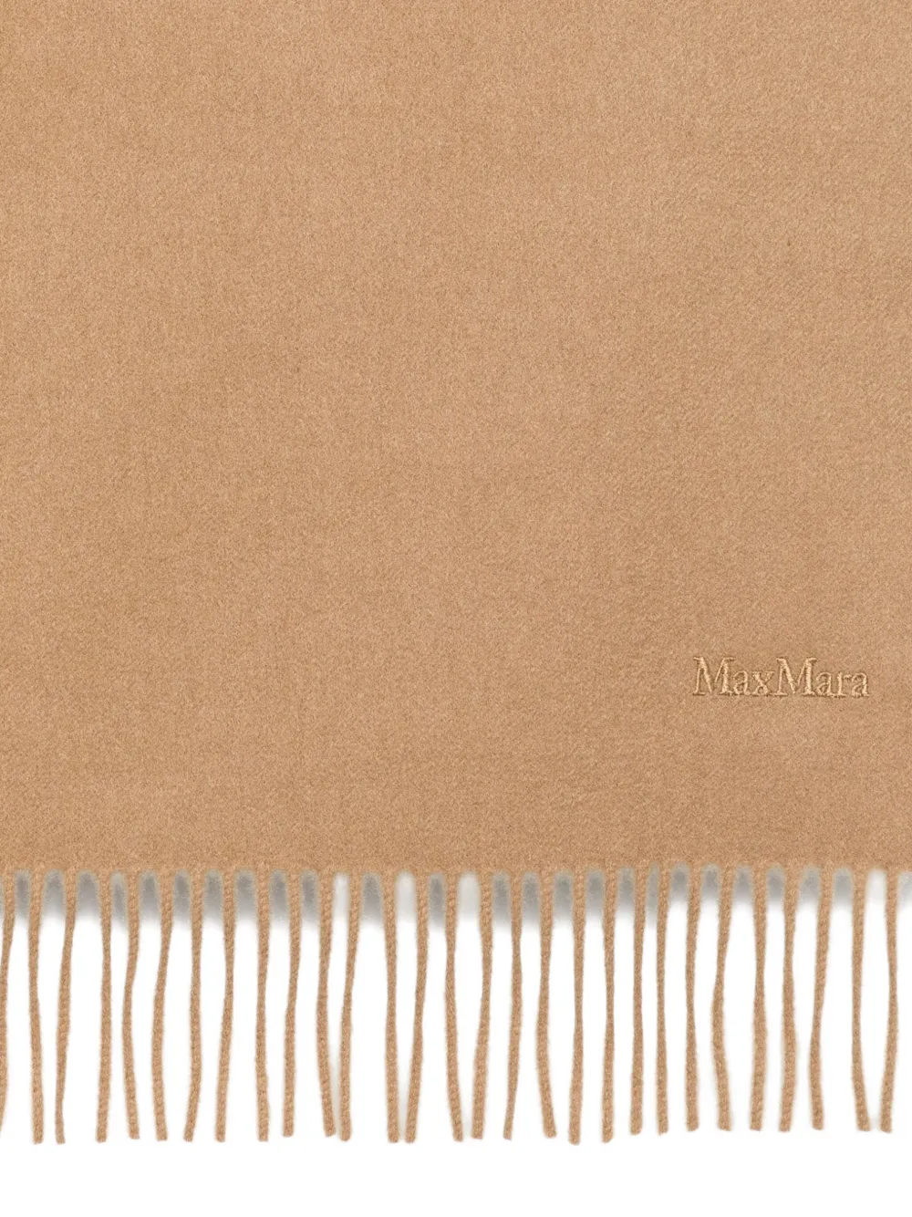Max Mara fringed cashmere scarf Bruin