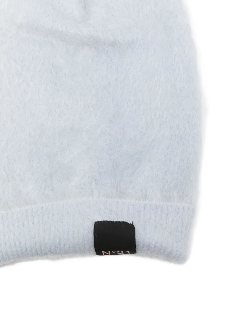 Nº21 Mohair muts met logo-label Blauw