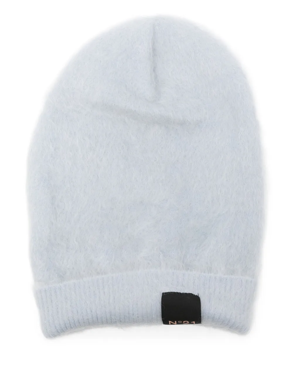 Nº21 Mohair muts met logo-label Blauw