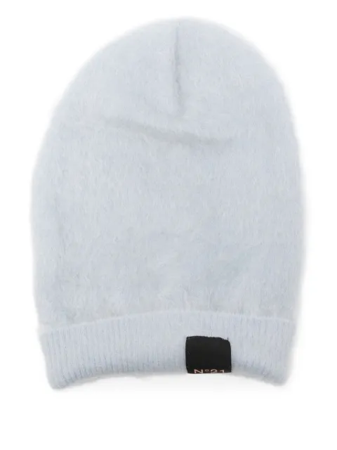 Nº21 logo-tag mohair beanie
