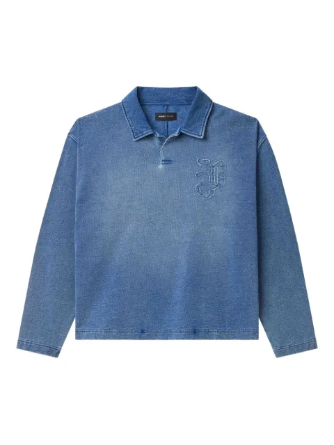Purple Brand logo-detail long-sleeve polo shirt