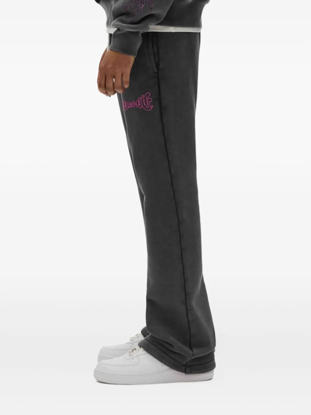 Purple Brand Broek met geborduurd logo Zwart
