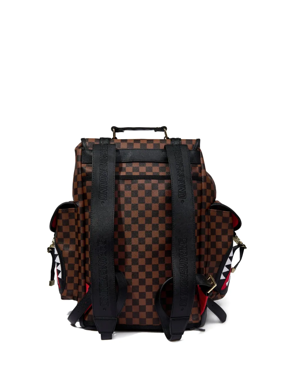 Sprayground Sawtooh Sharks in Paris Monte Carlo rugzak met geruit patroon Bruin