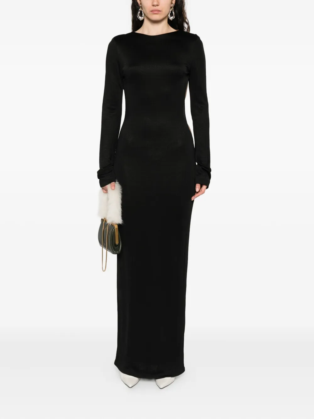 Saint Laurent chain-embellished dress Zwart